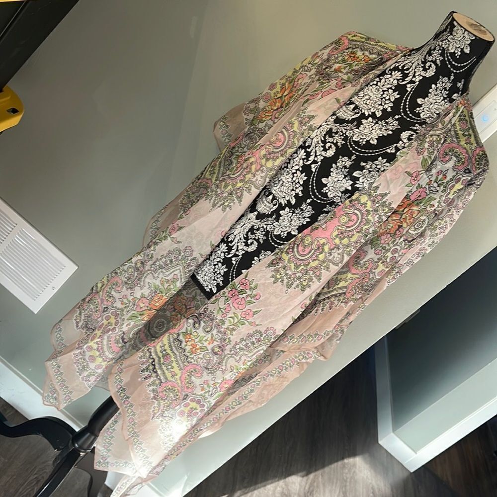 Echo Floral Paisley Ruana NEW